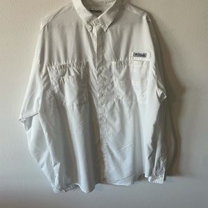 Columbia PFG White Lightweight Long Sleeve